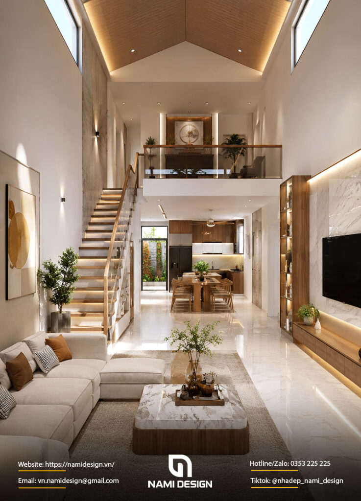 Mẫu nhà gác lửng 5x15m mái Nhật