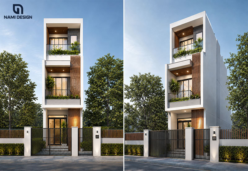 Mẫu nhà lệch tầng 3x10m 3 tầng hiện đại