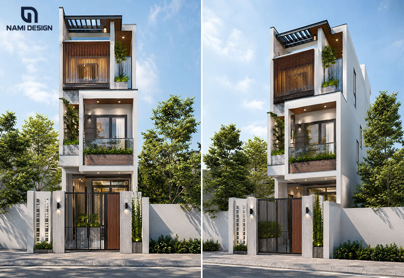 Mẫu nhà lệch tầng 3x10m có phòng thờ và sân phơi phù hợp