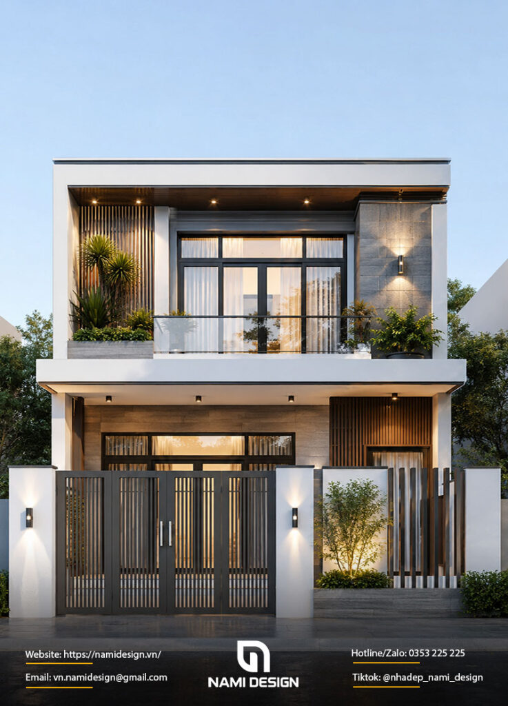 Mẫu nhà ngang 7m 2 tầng