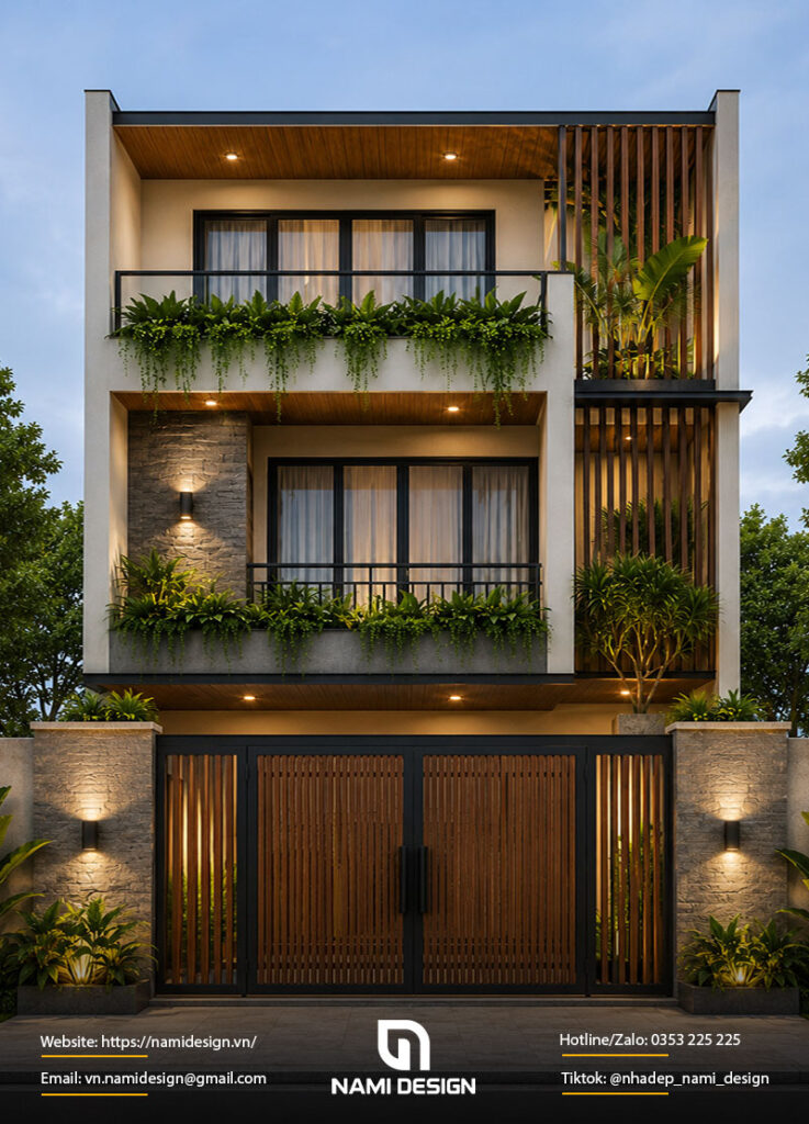Mẫu nhà ngang 7m Modern Tropical