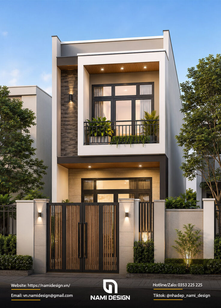 Mẫu nhà ống 2 tầng 4 phòng ngủ