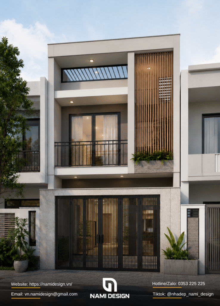 Mẫu nhà ống 2 tầng 4x15m có giếng trời