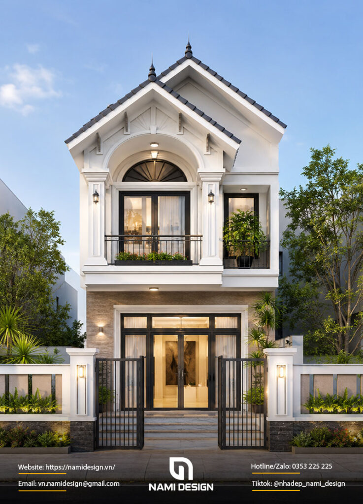 Mẫu nhà ống 2 tầng 5x18m mái Thái
