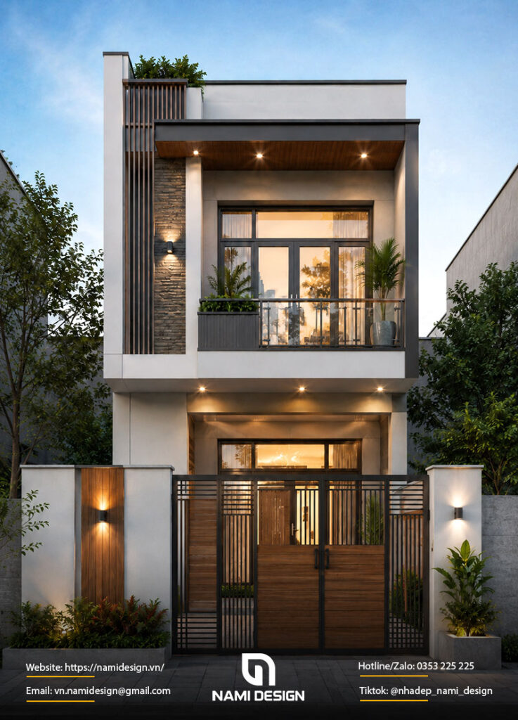 Mẫu nhà ống 2 tầng hiện đại