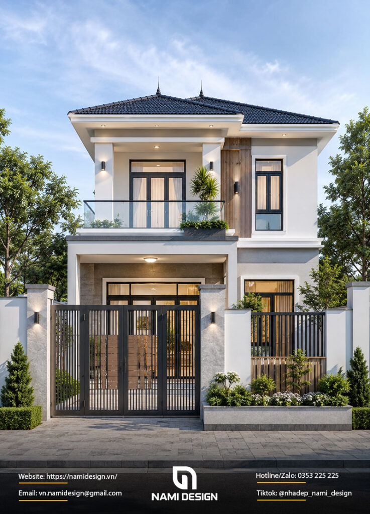 Mẫu nhà ống 2 tầng mái Nhật