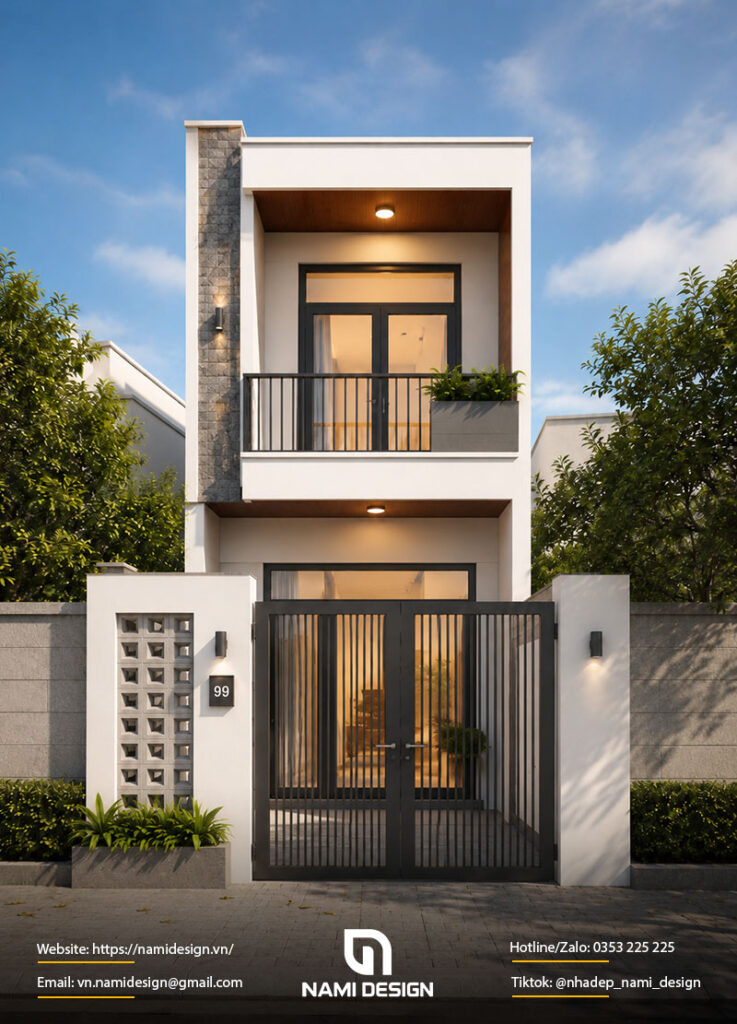Mẫu nhà ống 2 tầng mặt tiền 4m