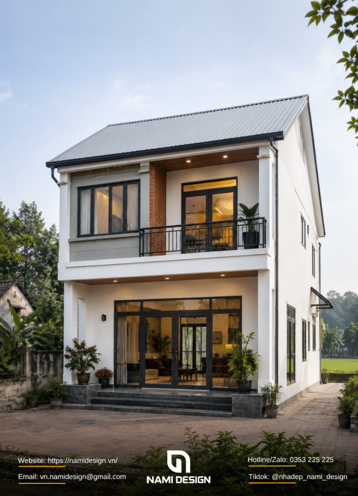 Mẫu nhà ống 2 tầng ở nông thôn