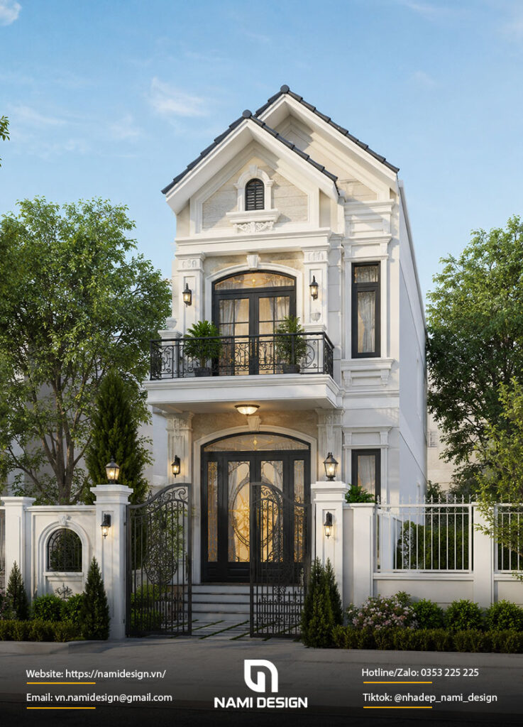 Mẫu nhà ống 2 tầng tân cổ điển