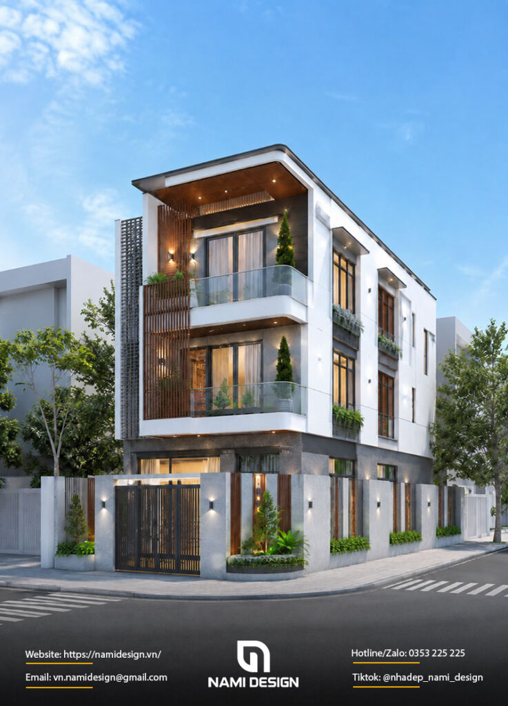 Mẫu nhà ống 3 tầng 5x20m 2 mặt tiền