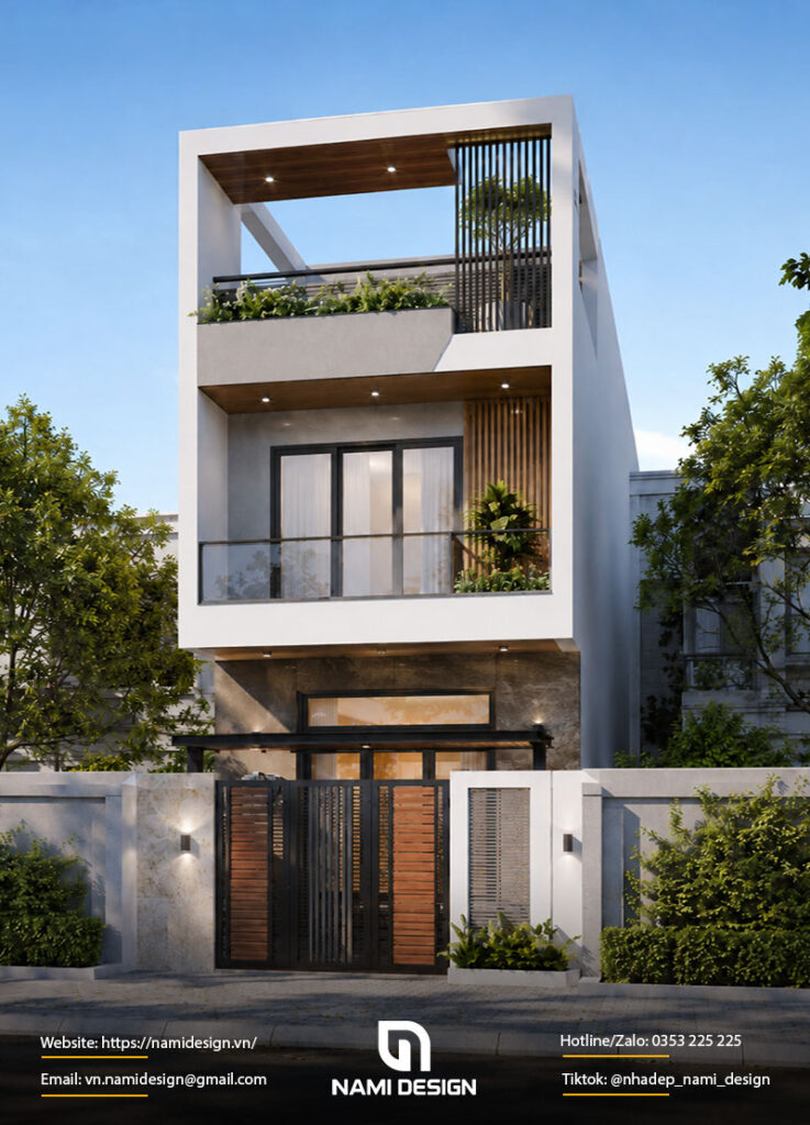 Mẫu nhà ống 3 tầng 5x20m hiện đại