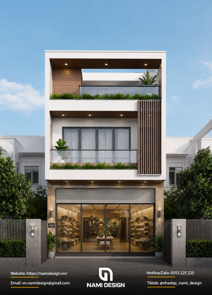 Mẫu nhà ống 3 tầng 5x20m kết hợp kinh doanh