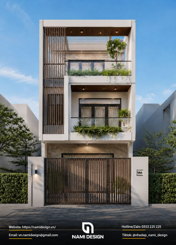 Mẫu nhà ống 3 tầng 5x20m tối giản
