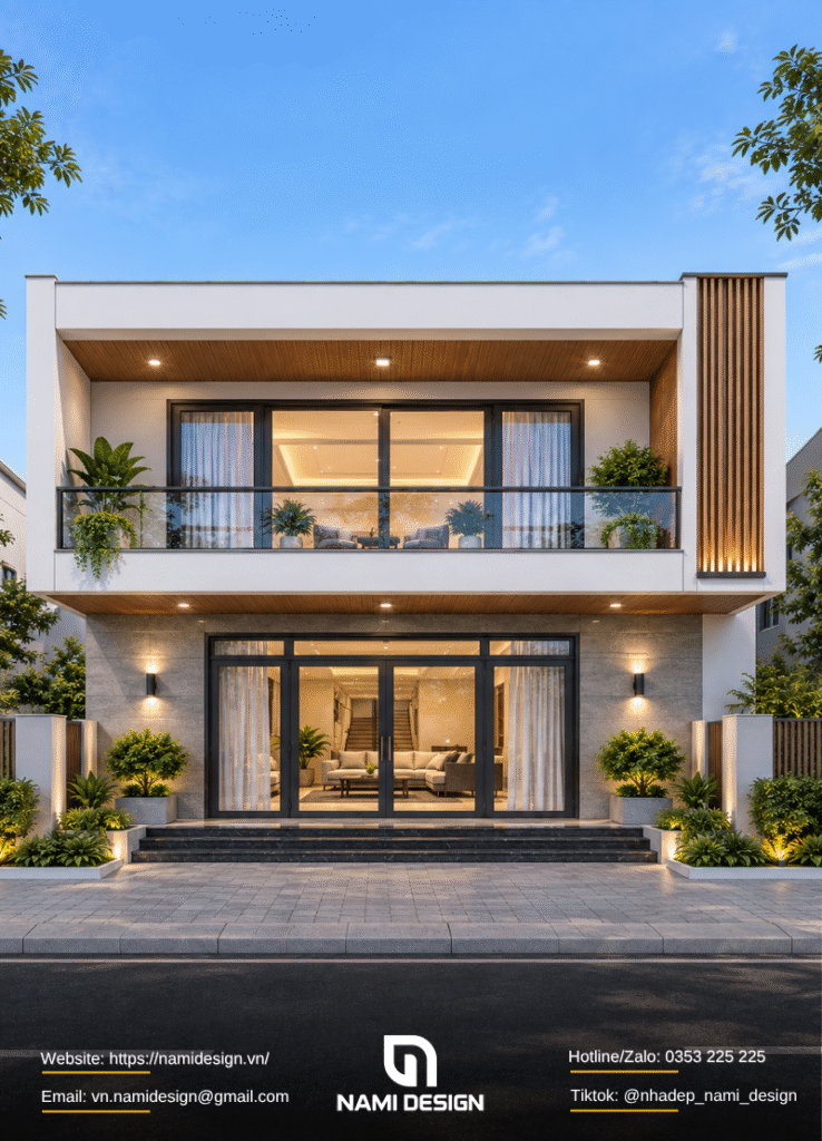 Mẫu nhà phố 8x5m 2 tầng
