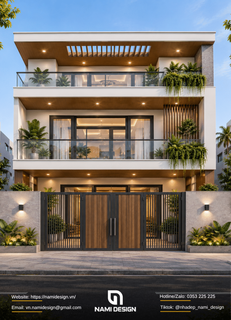 Mẫu nhà phố 8x5m 3 tầng