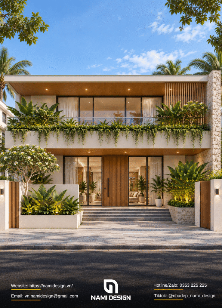 Mẫu nhà phố 8x5m Modern Tropical