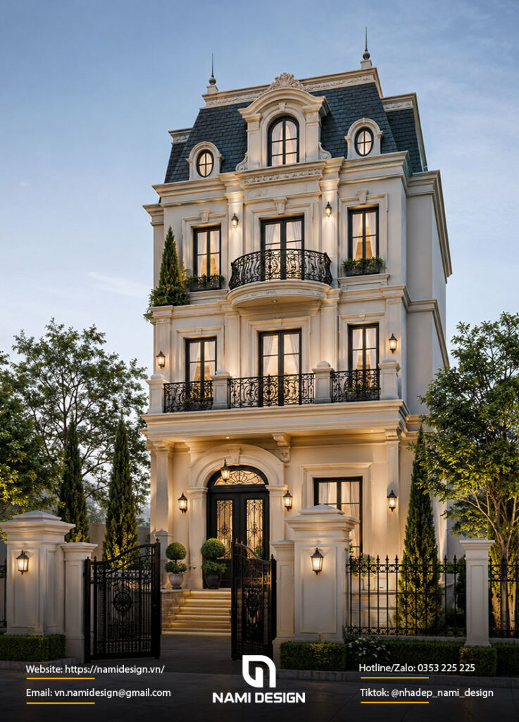 Mẫu nhà phố kiểu Pháp mái Mansard