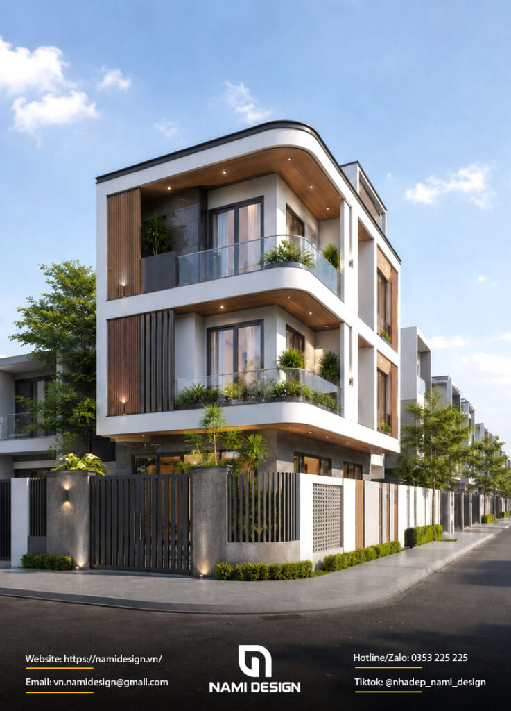 Mẫu nhà phố lô góc hiện đại