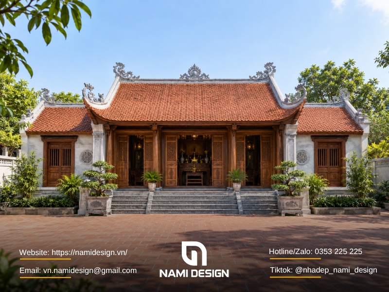 Mẫu nhà thờ họ 1 gian 2 chái