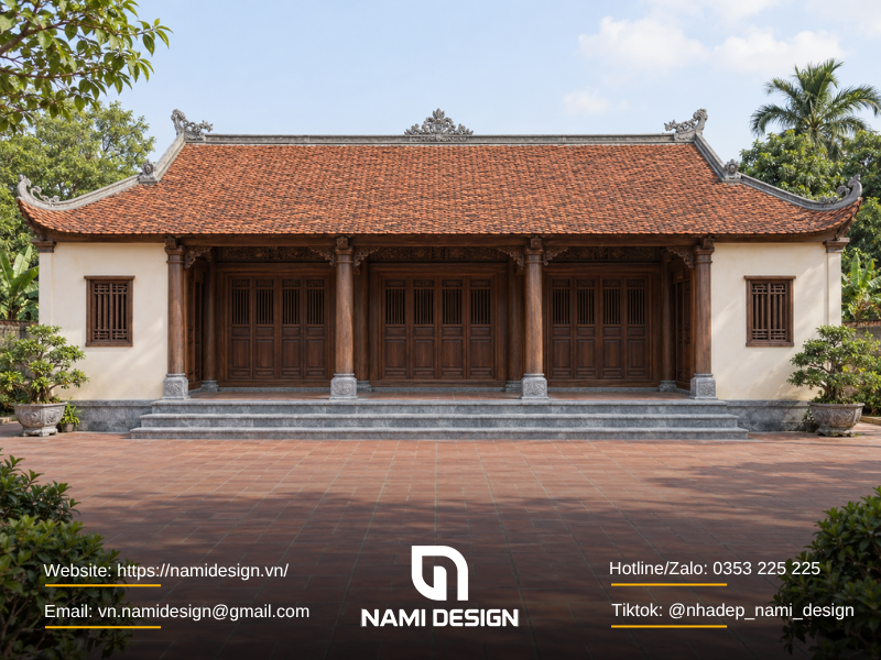 Mẫu nhà thờ họ 3 gian 2 chái
