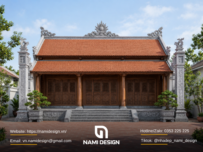 Mẫu nhà thờ họ 3 gian 2 mái