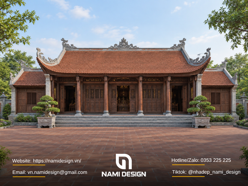Mẫu nhà thờ họ 5 gian 2 chái