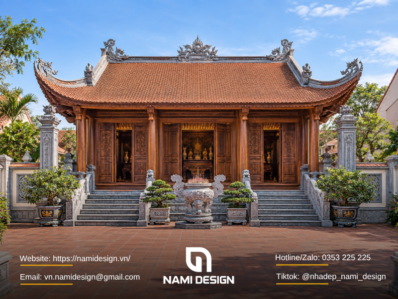 Mẫu nhà thờ họ bằng gỗ tự nhiên
