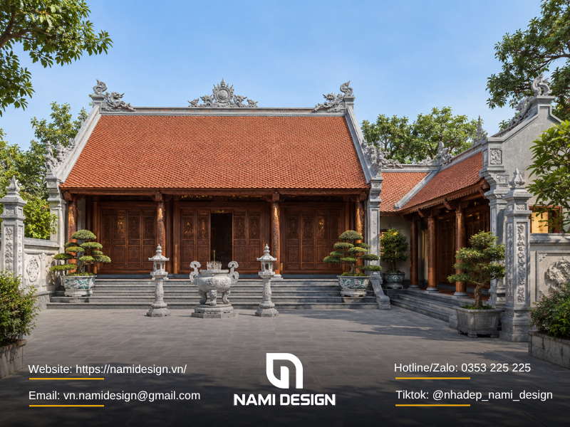 Mẫu nhà thờ họ kiểu chữ Đinh