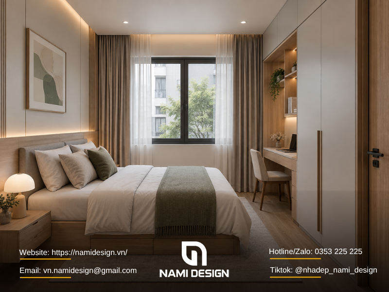 Mẫu phòng ngủ chữ nhật 3x4m