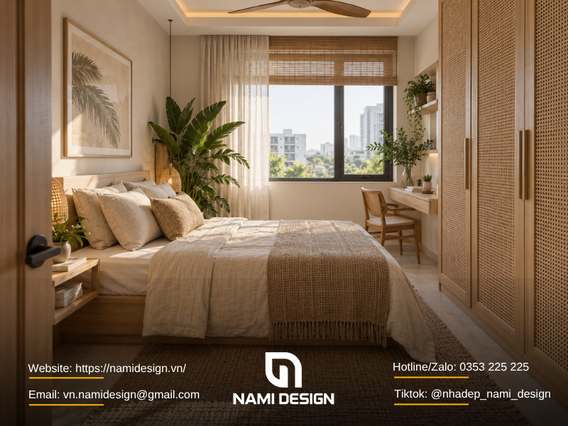 Mẫu phòng ngủ nhỏ Modern Tropical
