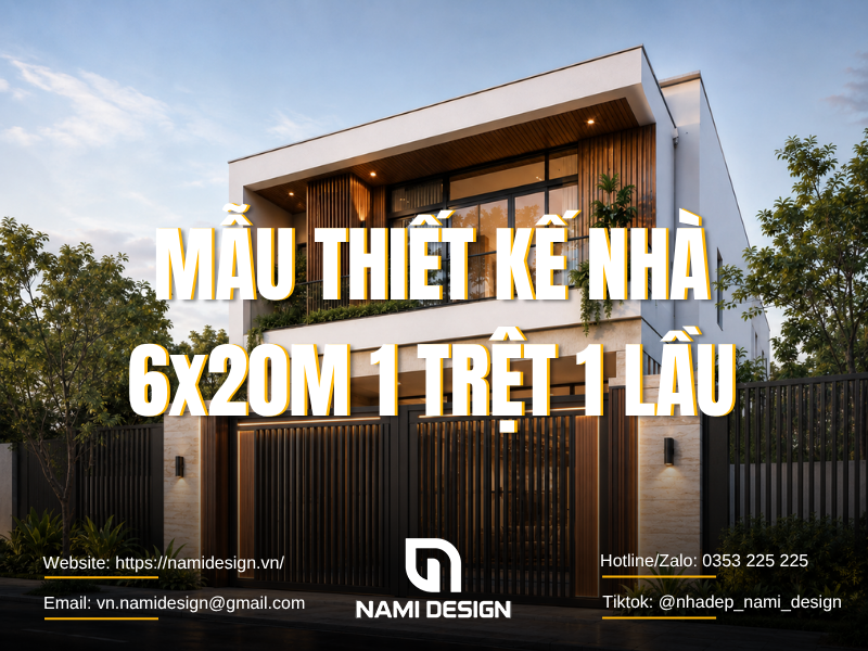TOP 15 Mẫu Nhà 6x20m 1 Trệt 1 Lầu Đẹp Và Gây Ấn Tượng Hàng Đầu