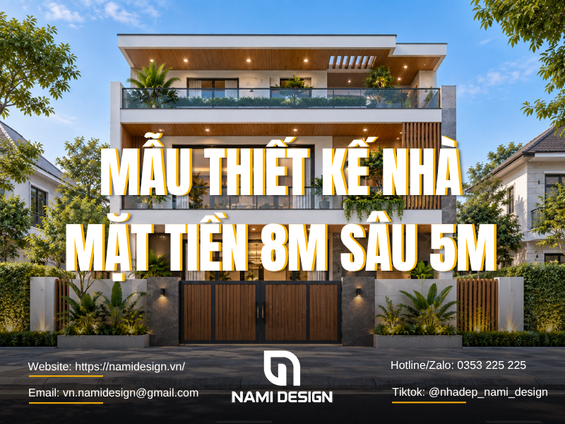 TOP 15 Mẫu Thiết Kế Nhà Mặt Tiền 8m Sâu 5m Tiện Nghi, Sang Trọng
