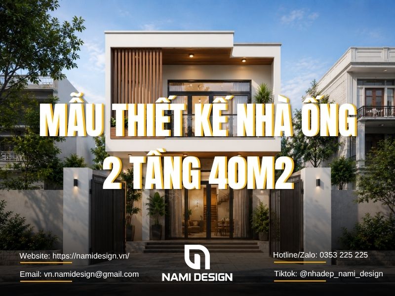 TOP 12 Mẫu Thiết Kế Nhà Ống 2 Tầng 40m2 Đẹp, Kèm Theo Mặt Bằng