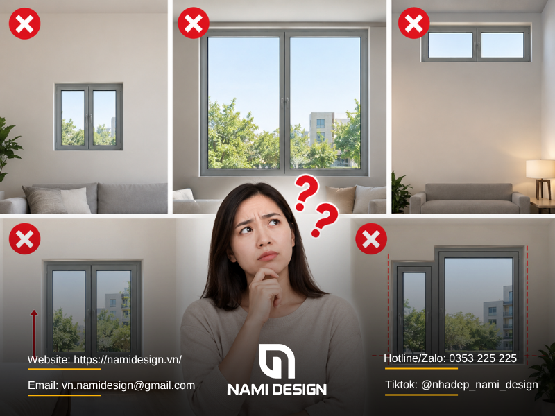 Một số lỗi thường gặp khi chọn kích thước cửa sổ 2 cánh
