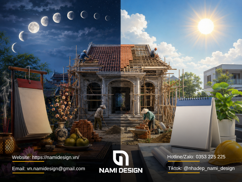 Nên chọn tháng âm hay tháng dương để xây nhà