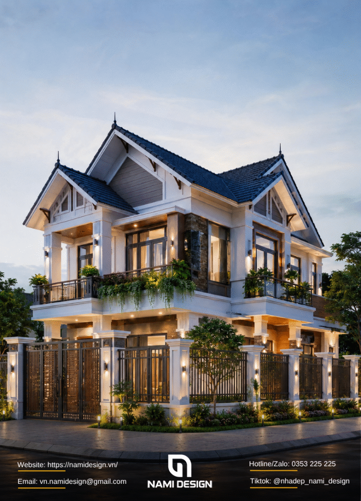 Nhà 2 tầng 2 mặt tiền mái Thái