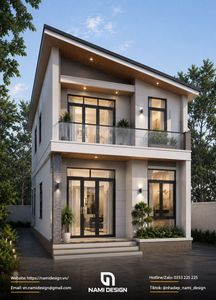 Nhà 2 tầng 60m2 mái lệch