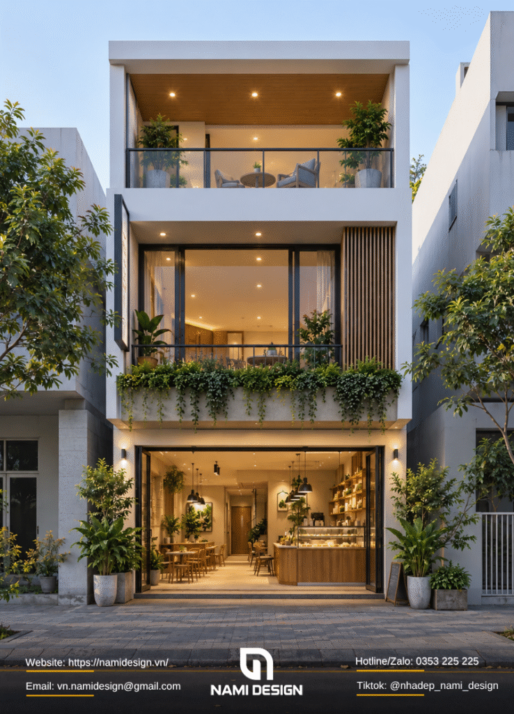 Nhà 2 tầng có gác lửng kết hợp kinh doanh