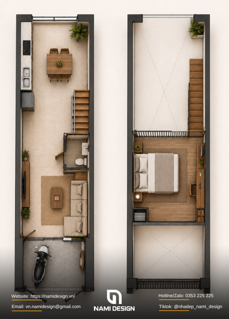 Nhà 3x10m 1 tầng có gác lửng cho gia đình nhỏ