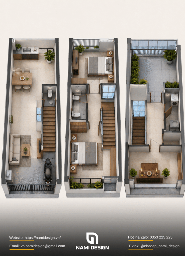 Nhà 3x10m 2 tầng 1 tum có phòng thờ và sàn giặt phơi