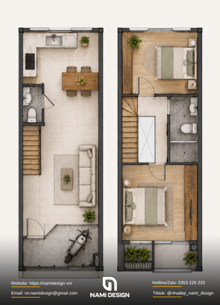 Nhà 3x10m 2 tầng 2 phòng ngủ