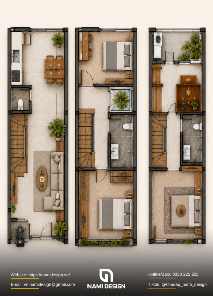 Nhà 3x10m 3 tầng 3 phòng ngủ
