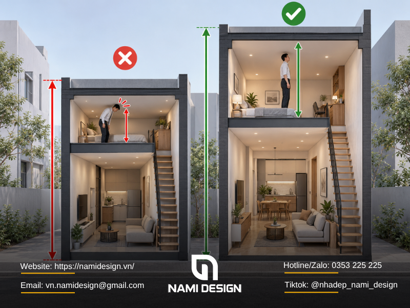 Nhà cao 4m 5m có làm gác lửng được không