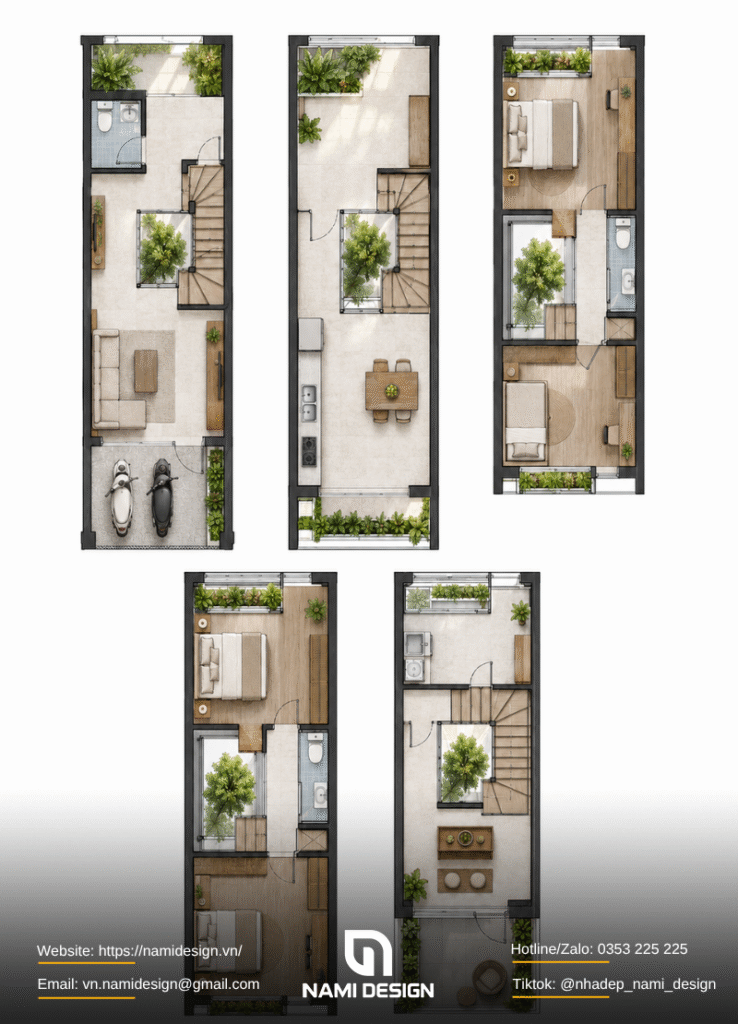 Nhà lệch tầng 3x10m tối ưu độ thoáng