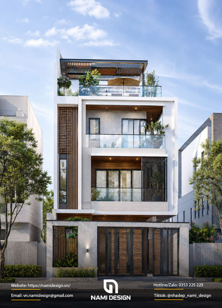 Nhà lệch tầng có sân thượng