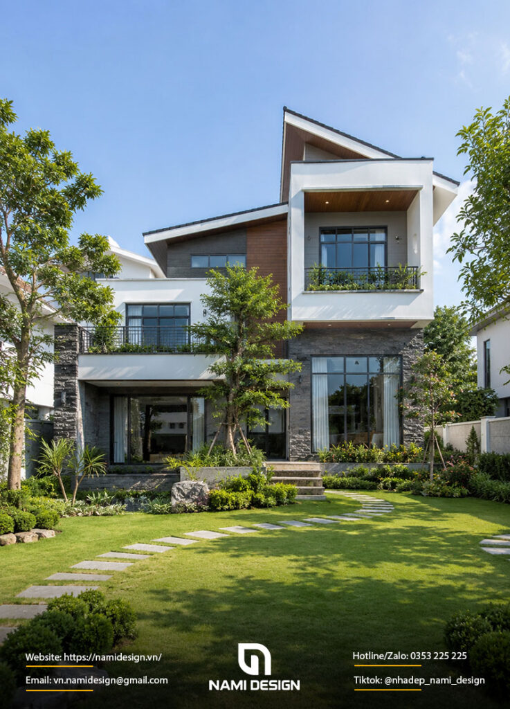 Nhà lệch tầng có sân vườn