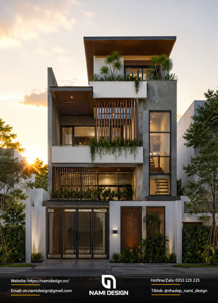 Nhà lệch tầng hướng Tây