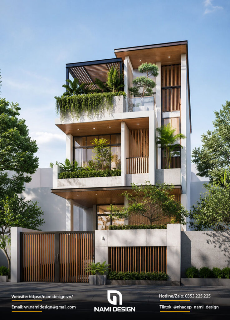 Nhà lệch tầng Modern Tropical