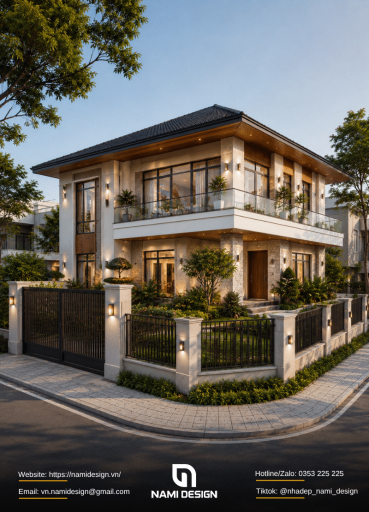 Nhà lô góc 2 tầng có sân vườn