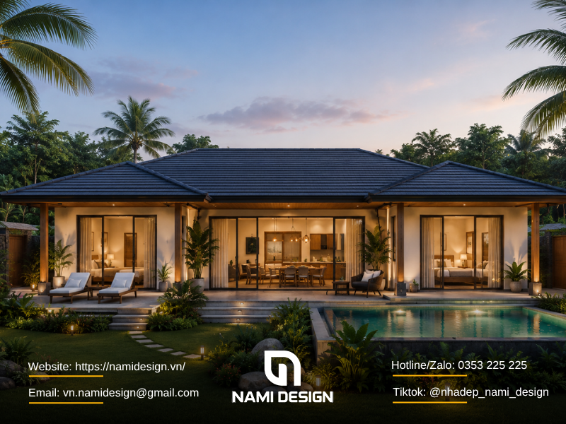 Nhà nghỉ dưỡng 1 tầng 2 phòng ngủ